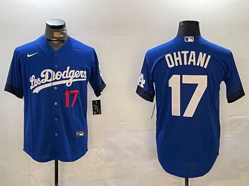 Men Los Angeles Dodgers #17 Ohtani Blue City Edition 2024 Nike MLB Jersey style 12163